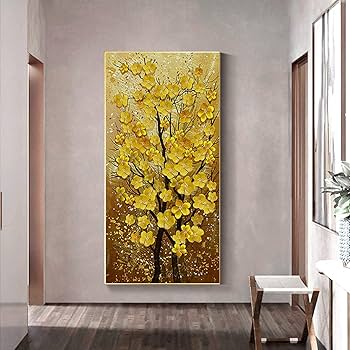 YELLOW！キャンバスアート Amazon.co.jp: キャンバスに印刷現代絵画ゴールデンイエロー